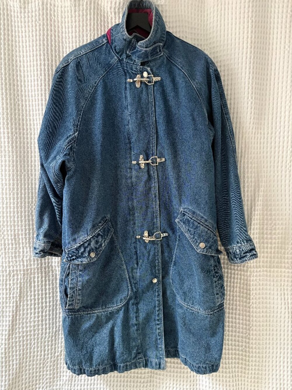 Be in the Current Seen vintage cotton denim lined women's coat size large retro